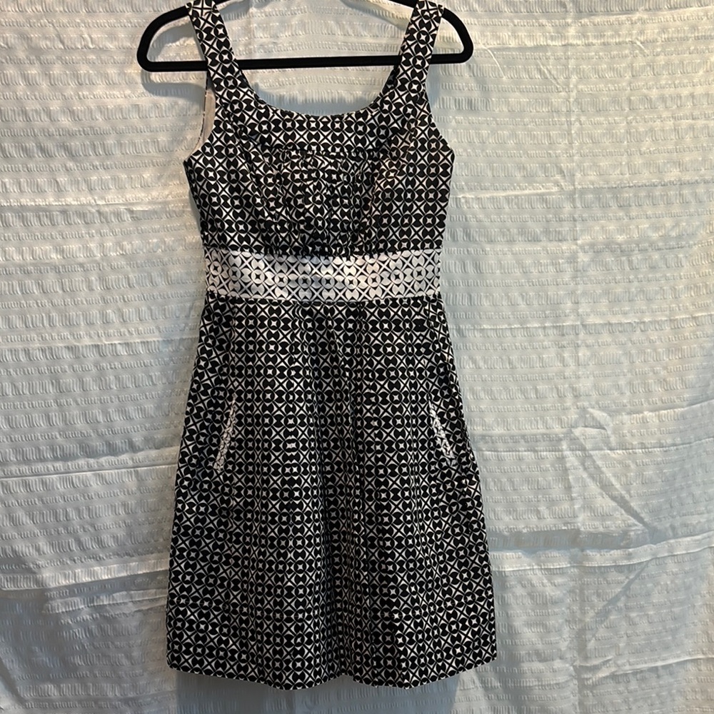 White House Black Market Black and White Sundress